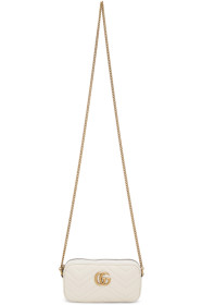 Gucci - Sac portefeuille à chaîne blanc GG Marmont