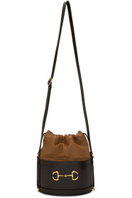 Gucci - Brown & Tan 1955 Horsebit Bucket Bag