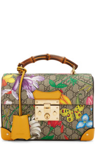 Gucci - Sac multicolore Small GG Flora Bamboo Padlock