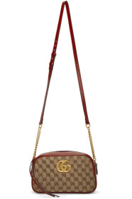 Gucci - Beige & Red GG Marmont 2.0 Supreme Shoulder Bag