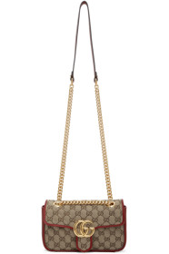Gucci - Beige & Red GG Marmont Bag