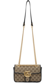 Gucci - Beige & Black GG Marmont Bag