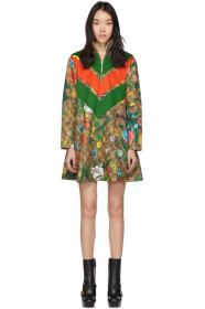 Gucci - 棕色 GG Supreme 花卉连衣裙