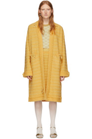 Gucci - Yellow Wool Bow & Fringes Coat