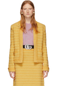 Gucci - Yellow Wool Bow Fringes Jacket