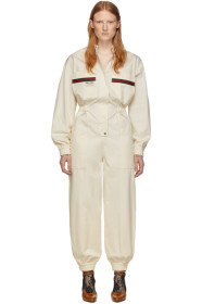 Gucci - Off-White Canvas Jumpsuit