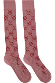 Gucci - Chaussettes roses Crystal GG Supreme