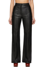 Gucci - Black Leather Flared Trousers