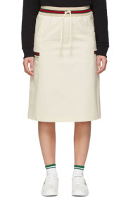 Gucci - Jupe en toile blanc cassé Panama