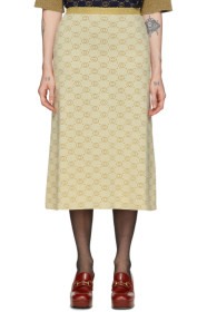 Gucci - Off-White & Gold Lurex GG Skirt