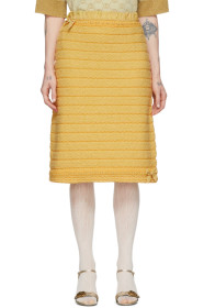 Gucci - Yellow Wool Bow & Fringes Skirt