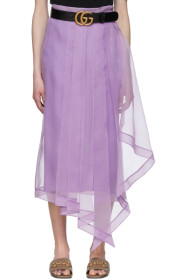 Gucci - Jupe en organdi de soie mauve