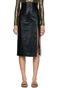 Gucci - Jupe en cuir d'agneau noire