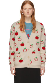 Gucci - Off-White Jacquard GG Apple Cardigan