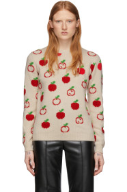 Gucci - Off-White Jacquard GG Apple Sweater