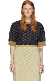 Gucci - Navy & Gold Lurex GG Sweater