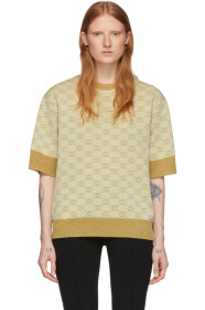 Gucci - Beige & Gold Wool Lurex GG Sweater