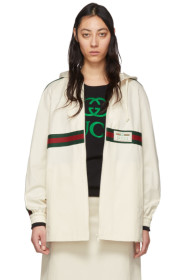 Gucci - 灰白色 Web 拉链夹克