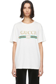 Gucci - 白色复古徽标 T 恤