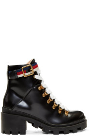 Gucci - Bottes en cuir noires Sylvie