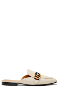 Gucci - White Peyton Slippers