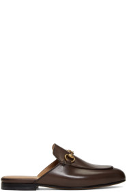 Gucci - Brown Princetown Slippers