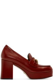 Gucci - Red Houdan Horsebit 85 Heels