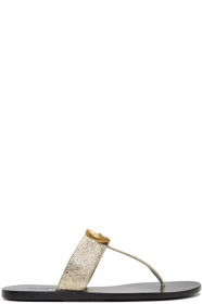 Gucci - Sandales plates argentées Marmont