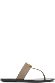 Gucci - Taupe Marmont Flat Sandals