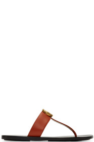Gucci - Sandales en cuir rouges Double G