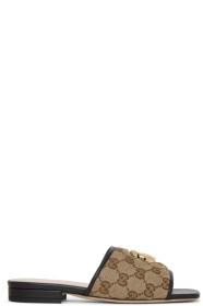 Gucci - Sandales beiges GG Supreme Jolie