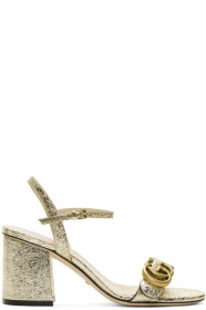 Gucci - Gold GG Marmont Heeled Sandals