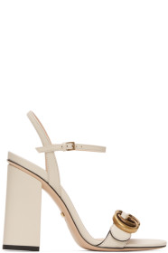 Gucci - White GG Marmont Heeled Sandals
