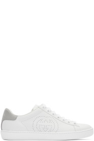 Gucci - White & Grey Interlocking G New Ace Sneakers