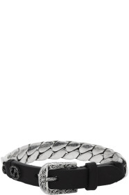 Gucci - Black & Silver Small 'Gucci Garden' Bracelet
