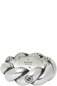 Gucci - Bague torsadée argentée Garden