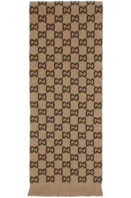 Gucci - Beige Wool GG Scarf