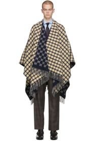 Gucci - Reversible Navy GG Poncho