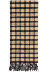 Gucci - Navy & Yellow Wool Check GG Scarf
