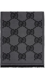 Gucci - Black Wool GG Scarf