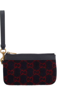 Gucci - ネイビー ウール GG ウォレット