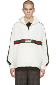 Gucci - White Cotton Canvas Windbreaker Jacket