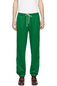 Gucci - Pantalon de survêtement en jersey technique vert GG