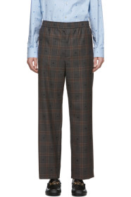 Gucci - Grey Wool Symbols Check Trousers