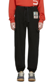 Gucci - Black Herringbone Cargo Trousers