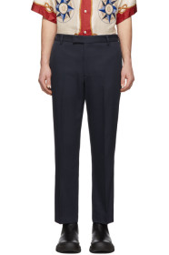 Gucci - Pantalon en whipcord bleu marine Cover