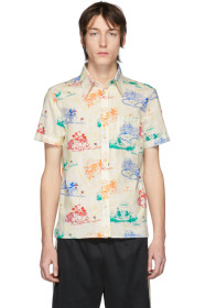 Gucci - Chemise à manches courtes blanc cassé et multicolore Mouse édition Disney