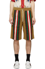 Gucci - Tan Jersey Stripe Shorts
