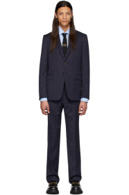 Gucci - Navy & Pink GG Pinstripe Suit