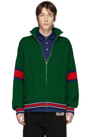 Gucci - Pull en laine à glissière vert